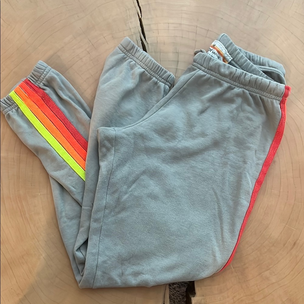 Aviator Nation Gray Sweatpants with Red Accents